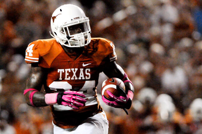 <p>Running back Joe Bergeron has been Texas’ most effective weapon in the red zone this season. He has already scored 14 touchdowns and rushed for 418 yards through six games.</p>

