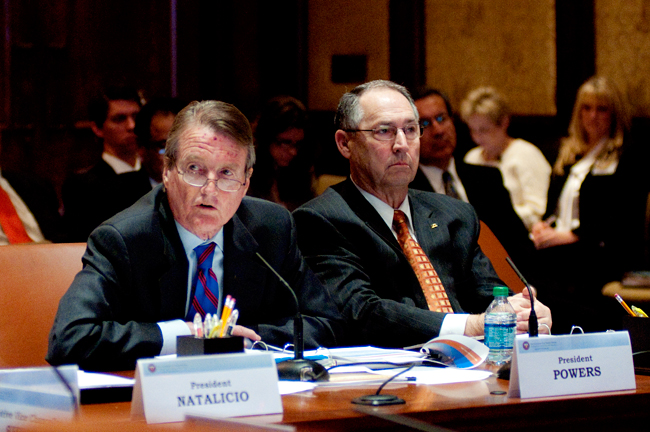<p>At the Board of Regents meeting Wednesday morning, UT President William Powers Jr. addressed issues and goals for the University, such as lowering the student-faculty ratio and the progress UT has made toward creating a more interactive learning environment.</p>
