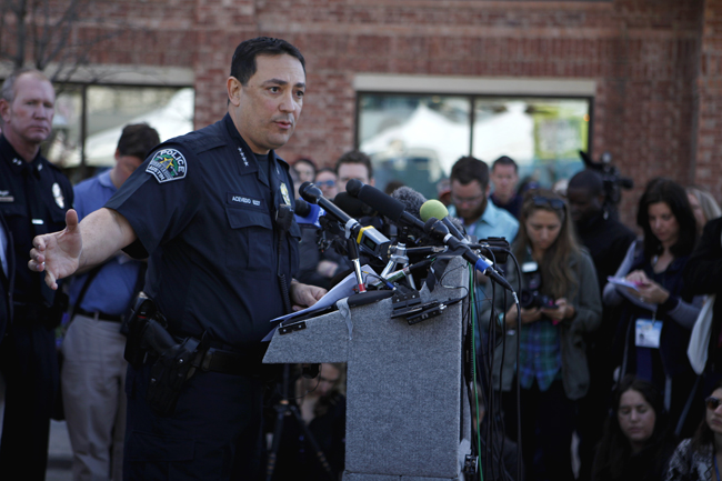 <p>APD Police Chief Art Acevedo at a press conference Thursday morning addressing the car incident from the night before that left two people dead and 23 injured at the intersection of Red River and 9th streets amid SXSW activities.</p>
