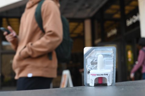 The Perry-Castañeda Library security desk is now a distribution center and an emergency access point for naloxone spray for students, faculty and staff. The nasal spray, known as Narcan, is used to reverse the effects of an opioid overdose.