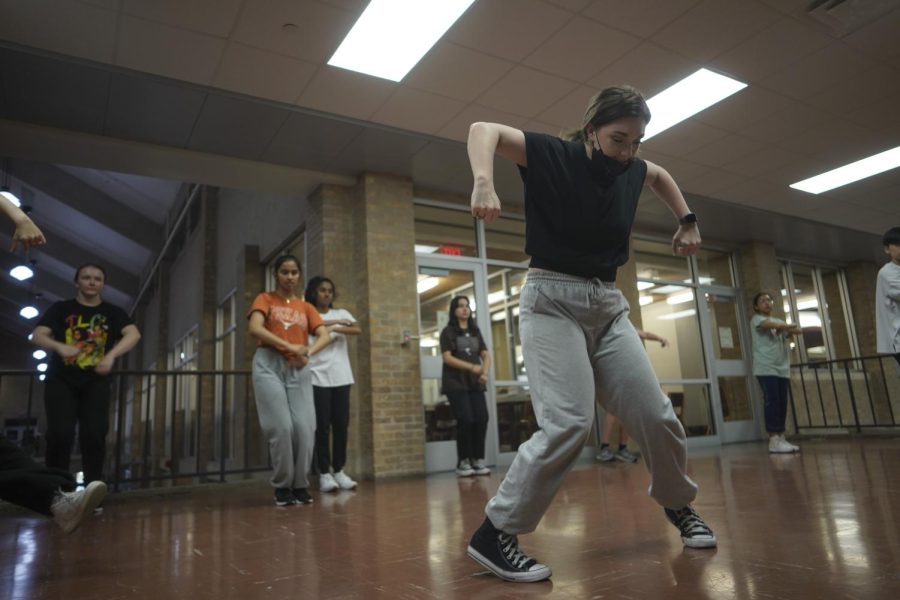 Viktoria Thompson teaches a dance class hosted by The Space on the second floor of Jester on Oct. 12, 2022.