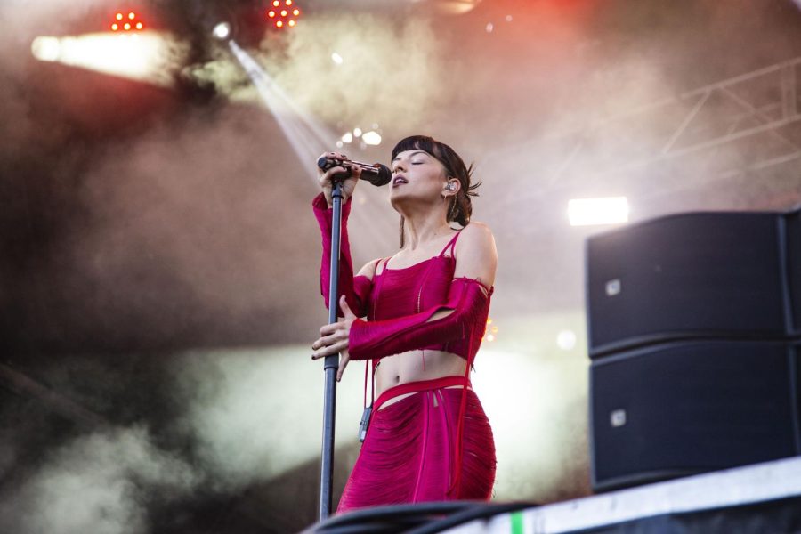 María Zardoya, lead vocalist for LA-based band The Marías, performs at the Barton Springs stage at Austin City Limits on Oct. 16, 2022.