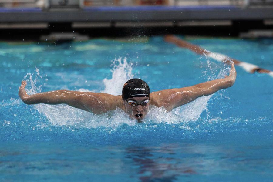 No. 5 Texas men’s swimming and diving defeats SMU in regular season finale
