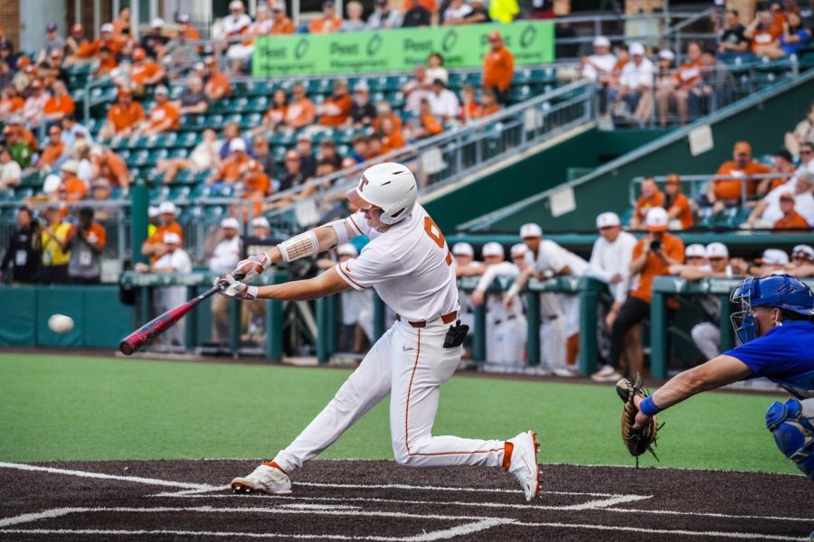 Texas baseball only one game away from winning Big 12 championship after second win against West Virginia