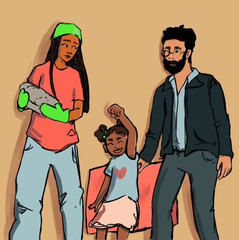 black family of 5 cartoon