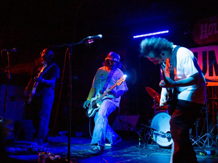 Washington-based indie rock band Enumclaw performs at Hole in the Wall for the Union of Musicians & Allied Workers Showcase on March 14, 2023. UMAW presented the unofficial showcase in support of fair pay for artists at SXSW.