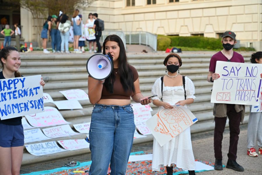 ‘Health care is a human right, that is why we have to fight’: Students hold rally at UT Tower on International Women’s Day for reproductive rights