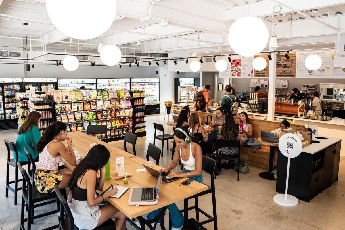 Students study at the new Foxtrot location on Guadalupe St. in Austin, TX on August 28th, 2023. The location officially opened on August 26th.