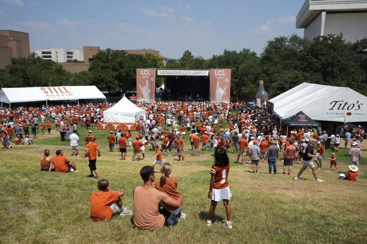 UT families congregate on the LBJ Lawn for a memorable afternoon at the Longhorn City Limits concert, featuring performances by Pat Green and Gus Clark on September 2, 2023.