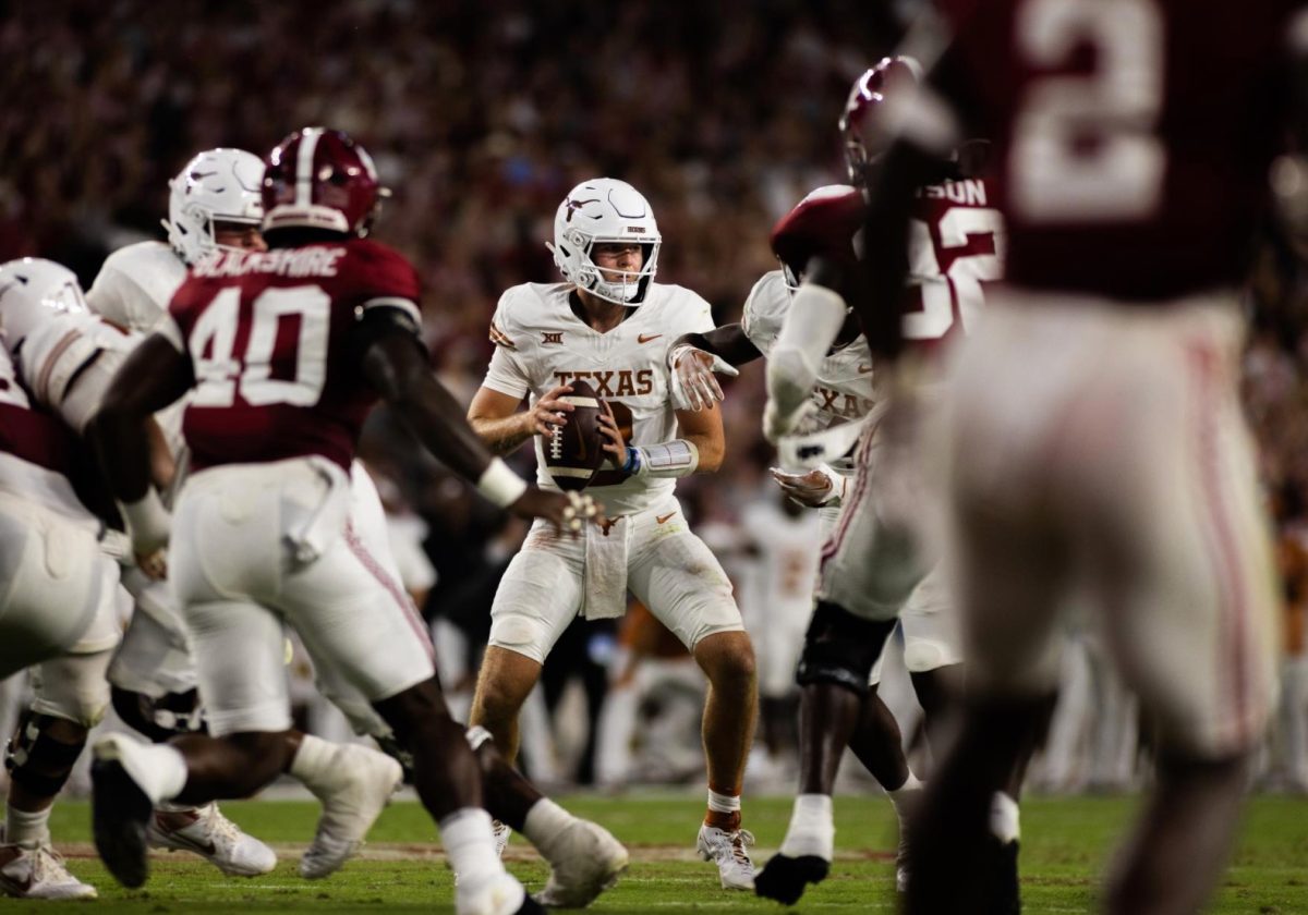 Quarterback Quinn Ewers at Texas' game against Alabama in Tuscaloosa on September 9, 2023.