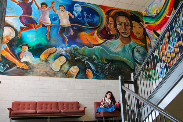 A mural at Steve Hicks School of Social Work on Sept. 14, 2023. University Junior High is significant for being a foundation for the desegregation of Austin schools. 