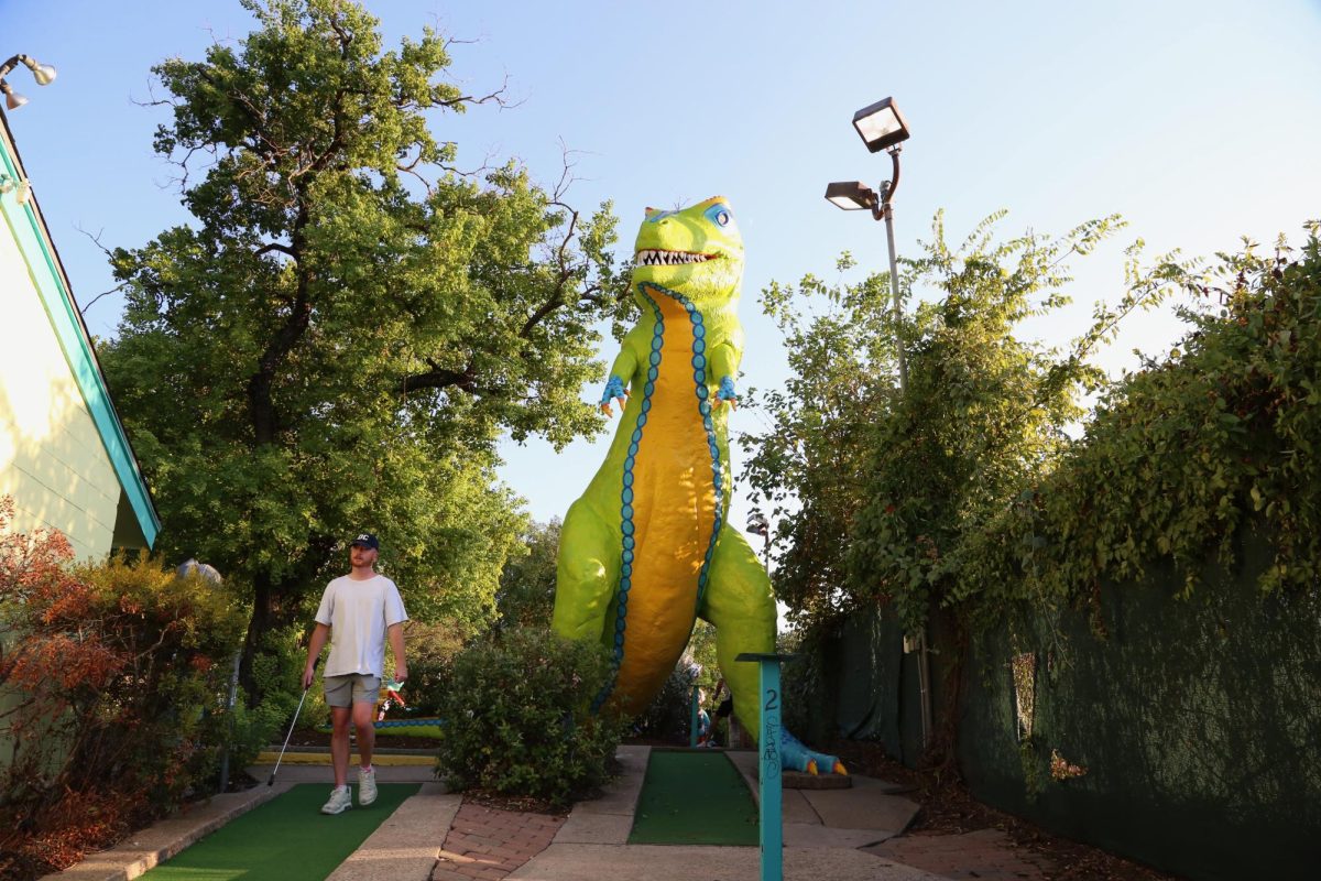 One of Peter Pan Mini Golf’s sculptures on Sep. 20, 2023. In an effort to save the mini golf course’s lease, locals are petitioning for a historic landmark designation.