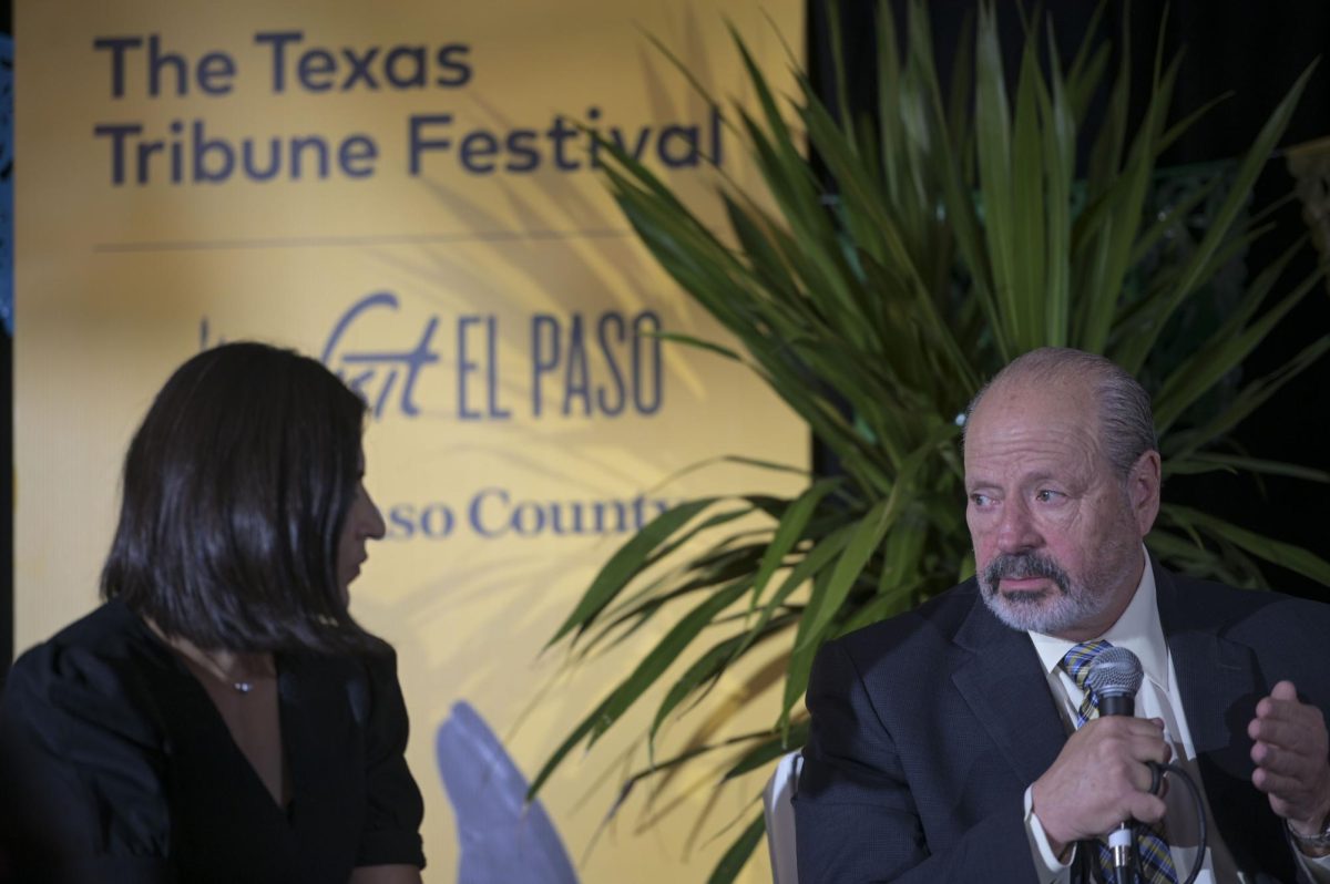 City of El Paso Mayor Oscar Leeser on The Texas Tribune Festivals What Immigration Means to America panel with Texas State Prof. Sarah Coleman, policy advisor Laura Collins, Dara Lind, American Immigration Council fellow, and moderator Perla Trevizo on Sep. 23, 2023.
