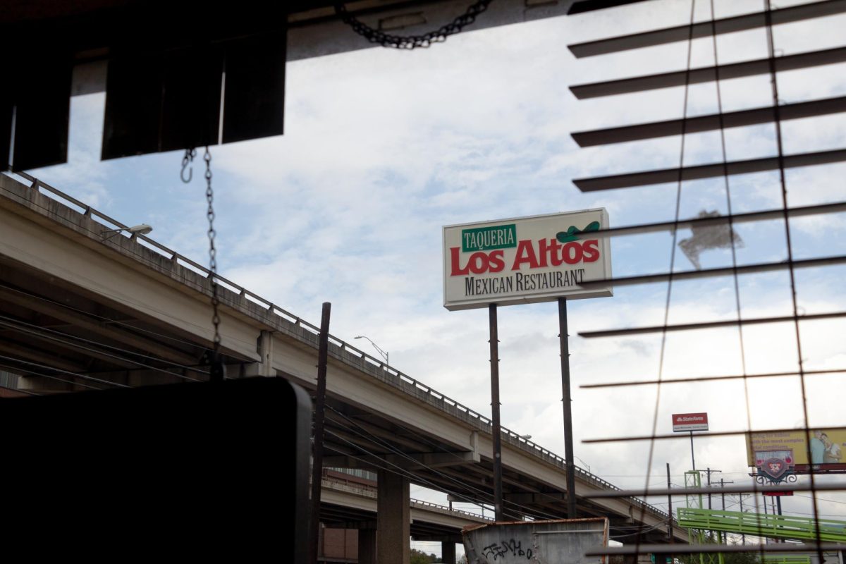 The Los Altos Restaurant sign standing in proximity of the I-35 highway on Oct. 23, 2023.