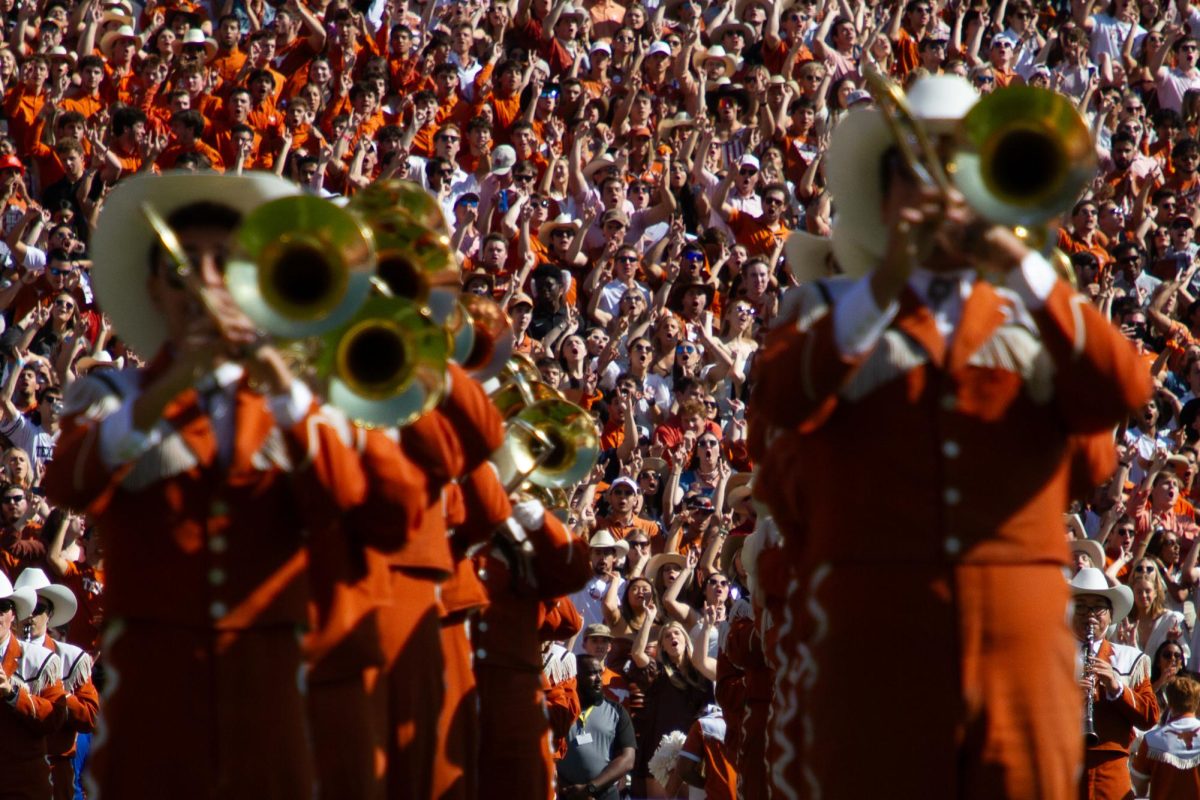 The+Longhorn+Band+performs+at+the+Red+River+Rivalry+game+on+Oct.+7%2C+2023.