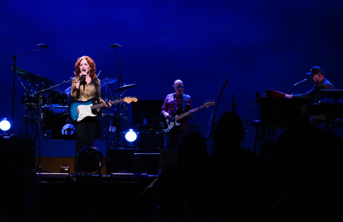 Bonnie Raitt and her band perform the first song of their set at ACL Live at the Moody Theater in Austin, Texas on Oct. 14, 2023.