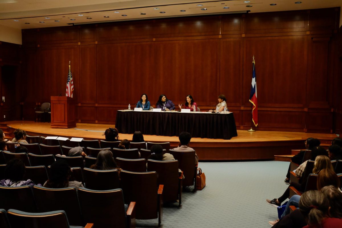 Author Deepa Varadarajan addresses Texas Book Festival panel attendees at the Texas State Capitol on Nov. 12, 2023. 