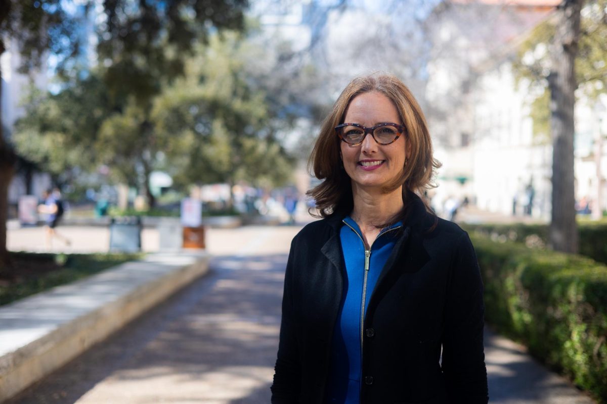 Austin city councilwoman Kathie Tovo on the west mall at The University of Texas at Austin, February 1, 2024.