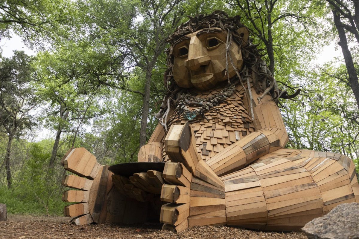‘Give a little bit of water’: Danish artist unveils larger-than-life troll at Pease Park