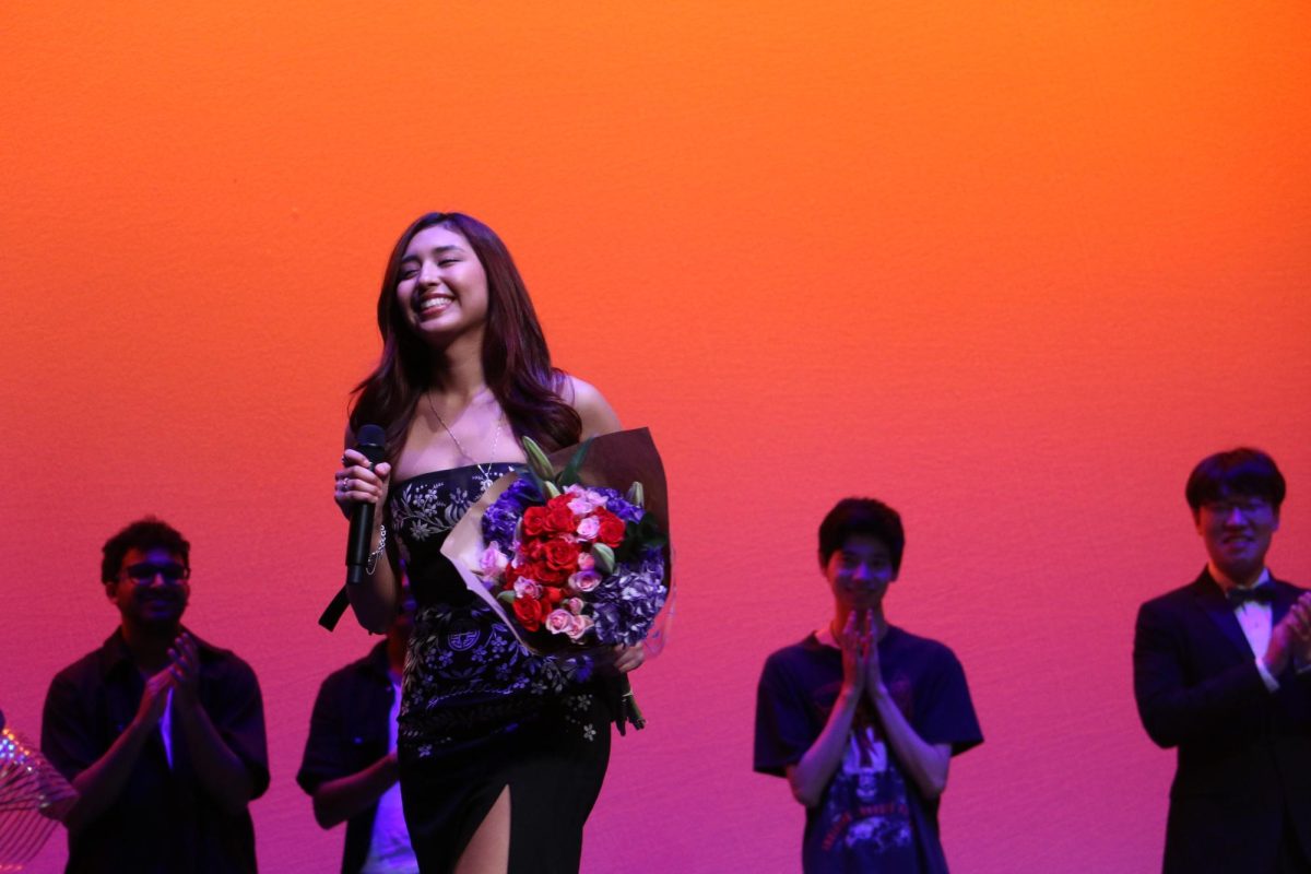 Psychology freshman Leslie Alina wins the Texas Revue talent competition on March 2, 2024.