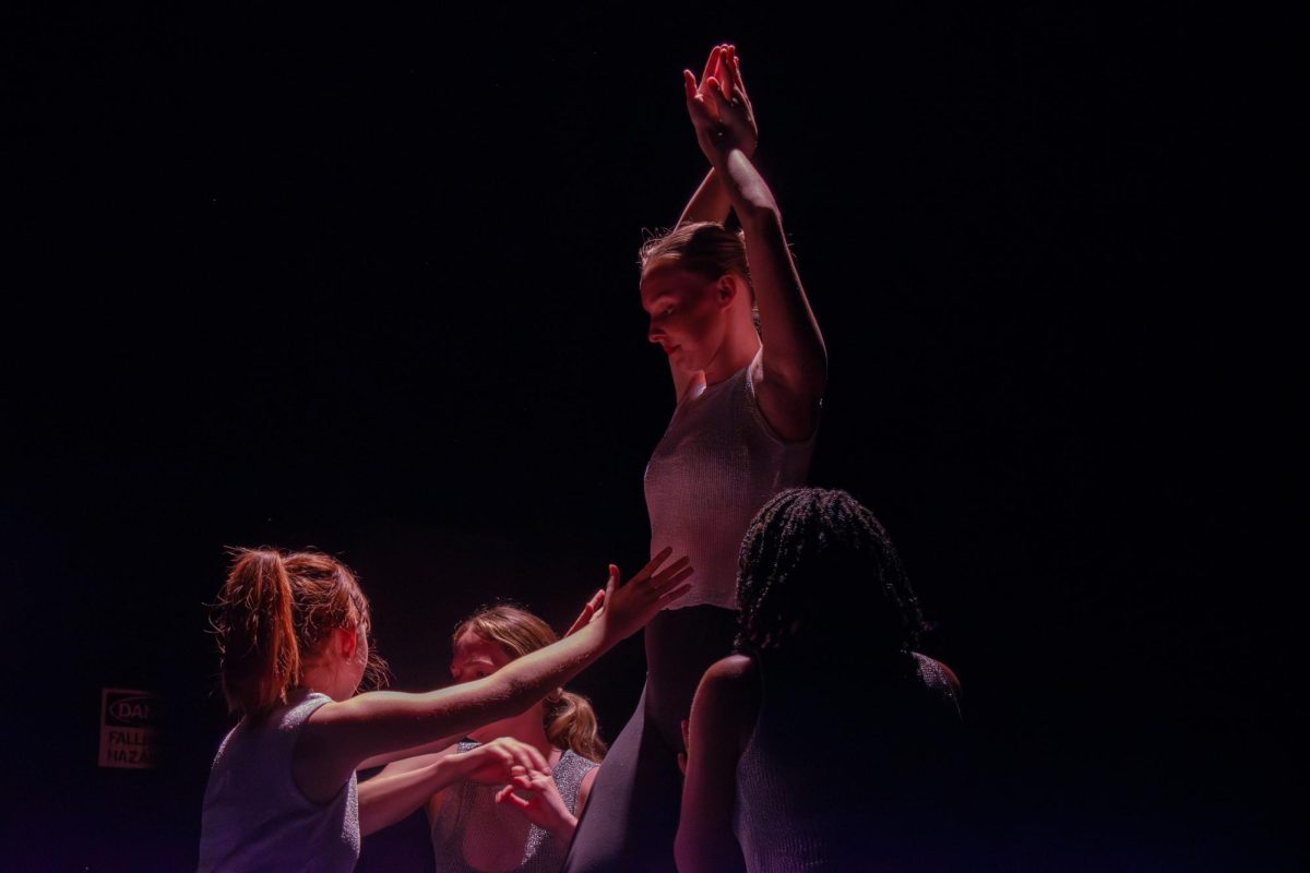 Dancers+strike+a+pose+for+a+piece+choreographed+by+Lola+Davis+during+tech+rehearsals+for+their+show%2C+Students+Exhibiting+Experimental+Dance%2C+on+Tuesday.+SEED%2C+created+by+U.T.+Dance+Action%2C+will+take+place+Thursday+and+Friday+at+7+p.m.+in+the+Lab+Theater.