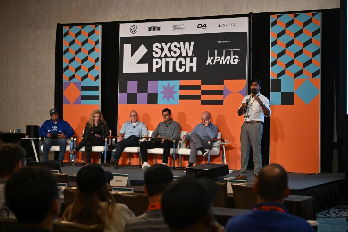 UT graduate Aaditya Ranjit, MACH Transit co-founder and chief operating officer presents Magnetizing Mobility: The Journey to Maglev in the US at the SXSW Pitch on March 9, 2024. MACH transit is looking to introduce their new maglev technology platform to U.S. markets to revolutionize public transportation, supply chain and high speed cinematography.