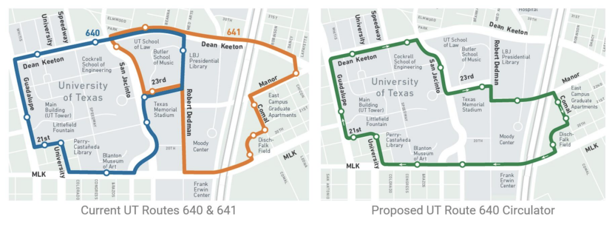 CapMetro considera combinar las rutas de los autobuses del campus