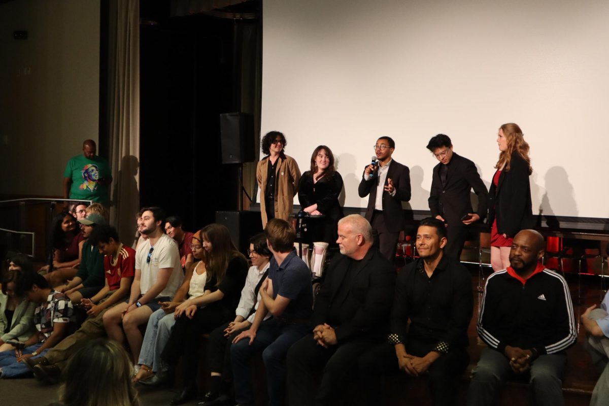 RTF Senior and director Xavier Ingram answers questions with the cast and crew of “The Ultimate Spider-Man” after the student film’s premiere at the WCP Auditorium on Thursday, April 4th, 2024.
