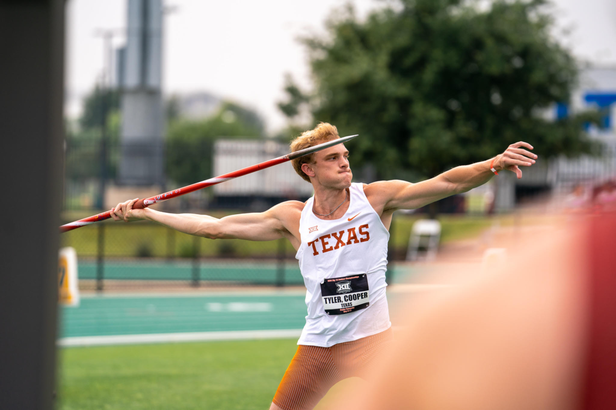 On the field for Texas, in the field of law: Texas javelin thrower Cooper Tyler talks balancing act between athletics, law school