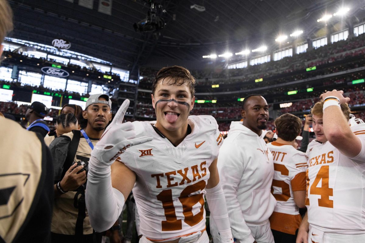 Defensive back Michael Taaffe after Texas' Big 12 Championship win on Dec. 2, 2023.