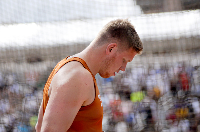 Ryan Crouser during the Spring 2013 Texas Relays.