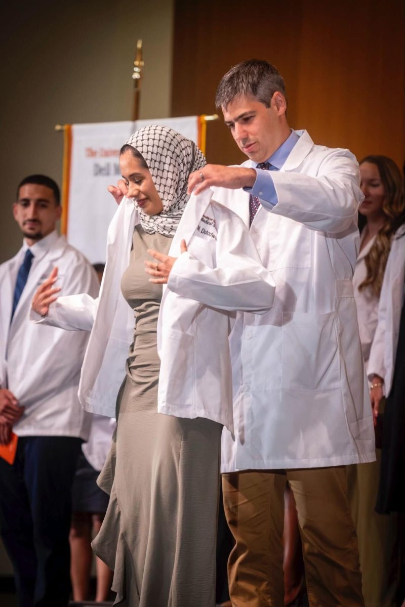 UT medical student one step closer to physician, honors mother’s story with Dell Med white coat ceremony