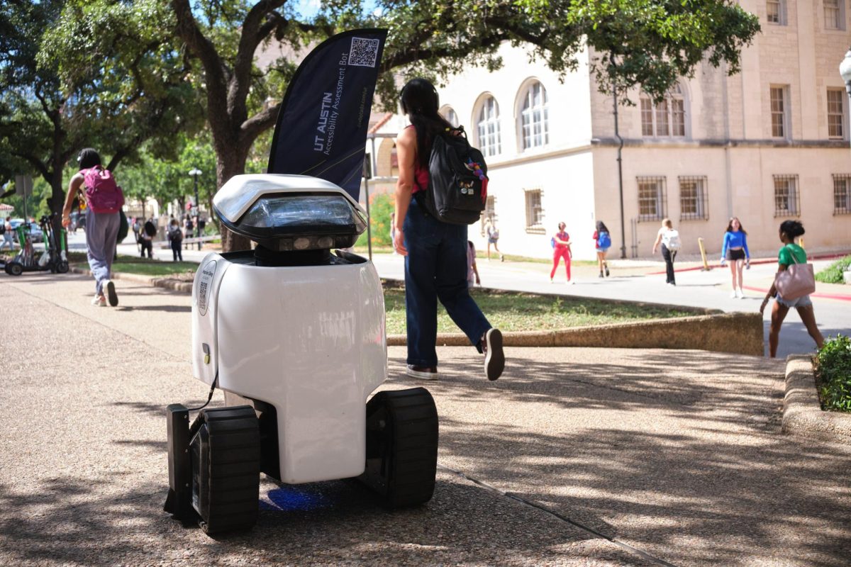 UT Austin Accessibility Assessment bot self navigating on campus near speedway