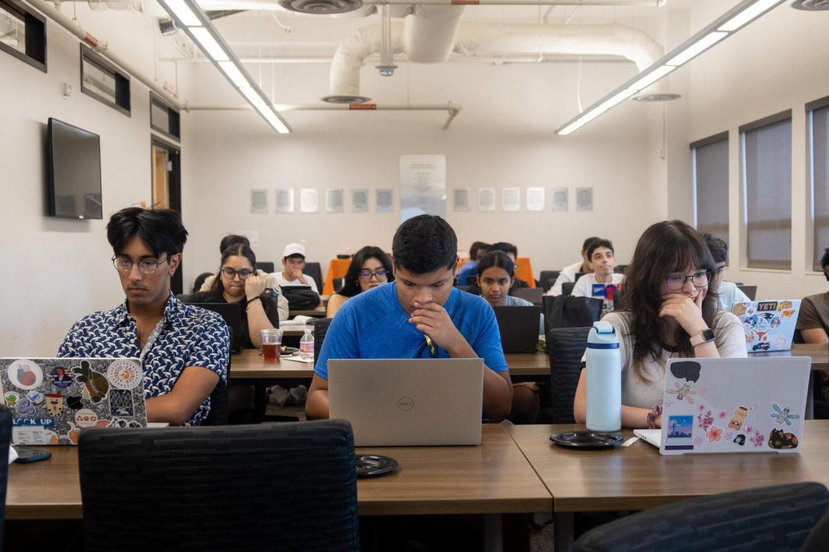 Students brainstorm for their projects for the 2024 CAEE Hackathon on Sept. 20, 2024.