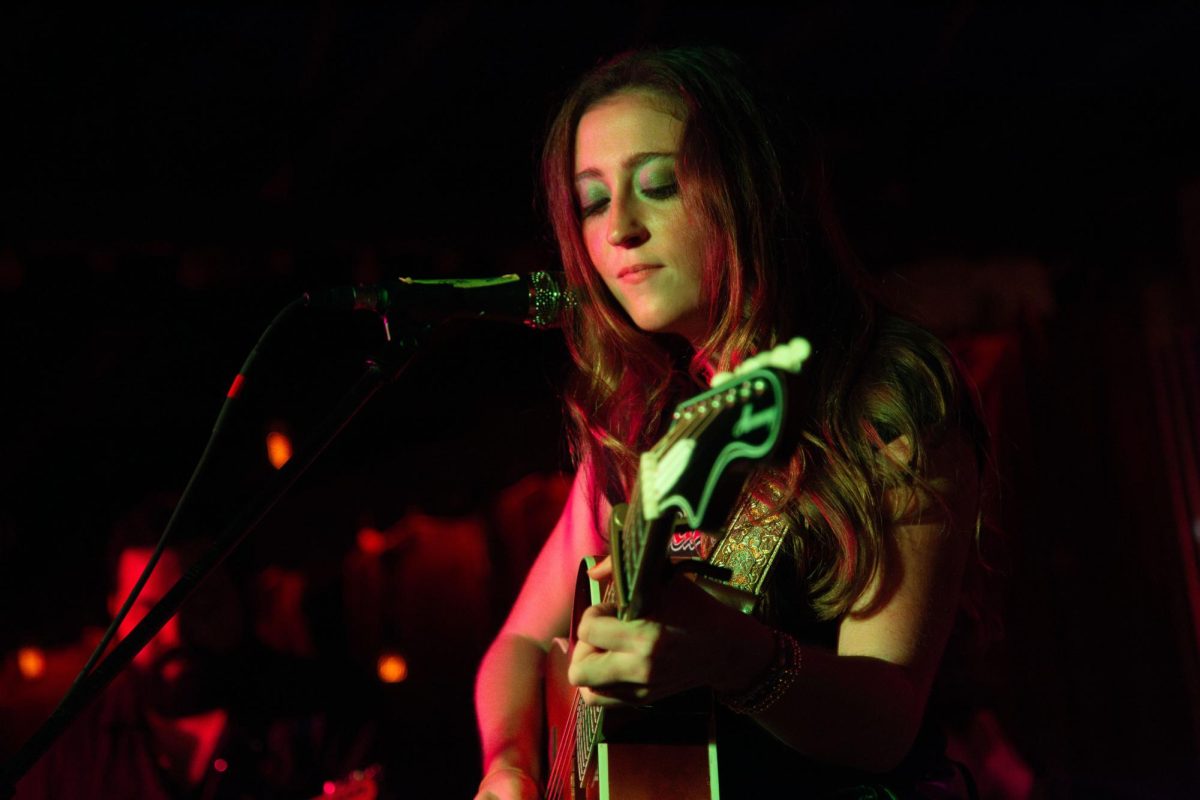 Singer and songwriter Caroline Hale performs at the Ballroom at Spider House on Sept. 12. She performed songs from her debut EP, which released Sept. 6.