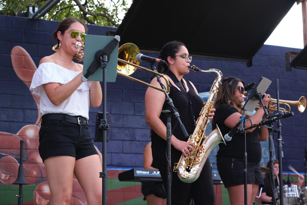 San Antonio band, Llamativa performs at Viva Mexico festival in celebration of Mexican Independence Day on Sept. 14, 2024.