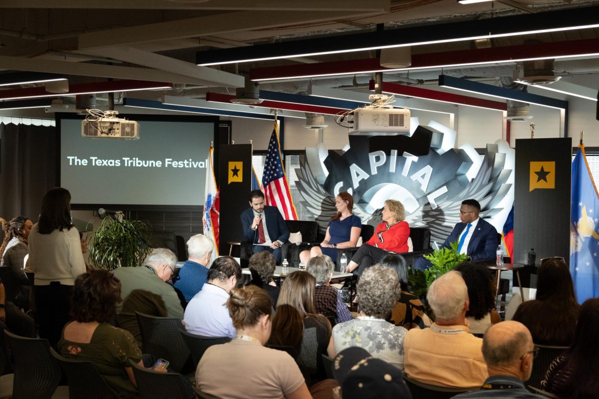 An audience member poses a question during the "Future of Local Control" panel at the Tribune Festival on Sept. 6, 2024.