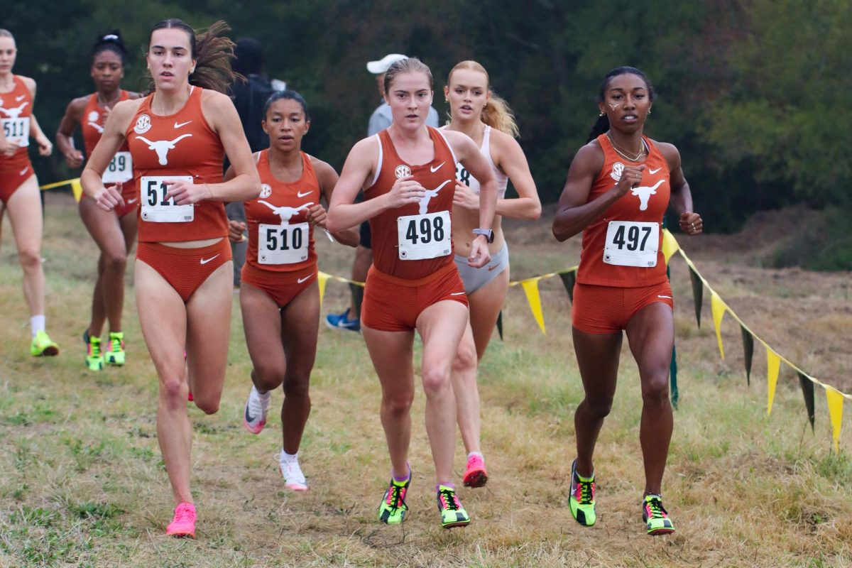 Elizabeth Stockman, Eva Jess and Olivia Howell lead the pack at the Stormy Seas Opener on Aug. 30, 2024. 