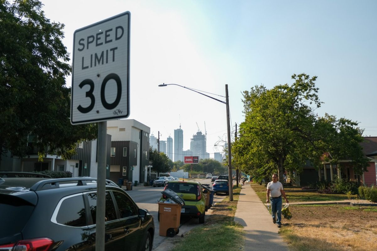 The construction of new high-rises visible from the East Cesar Chavez neighborhood on Oct. 10, 2024.