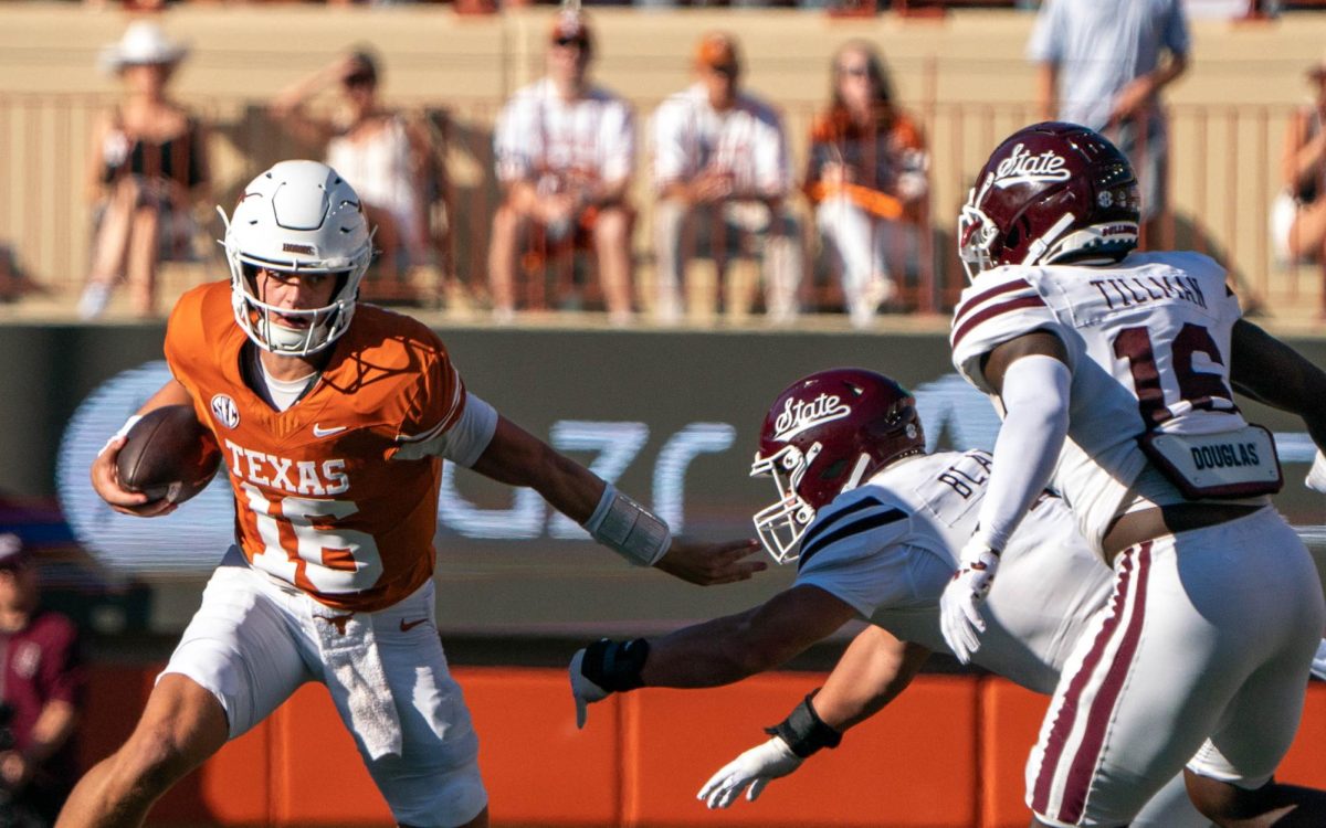 Quarterback Arch Manning during Texas' game against Mississippi State on Sept. 28, 2024. 