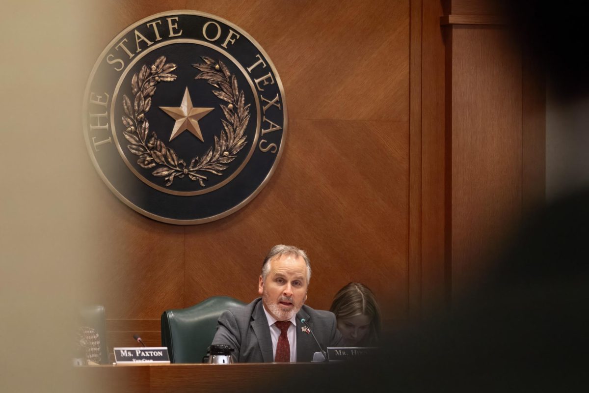 Texas Sen. Bryan Hughes acts as chairman of the Senate Committee on State Affairs on Oct. 16, 2024. Hughes allotted over an hour to the unmasking protest charge where 17 witnesses spoke.