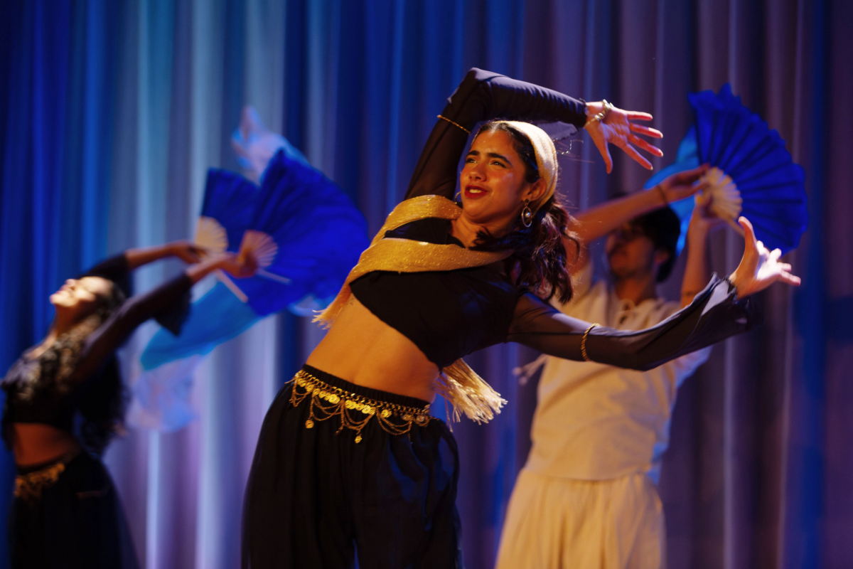 Bollywood dance team Texas Dhoom performs a classical Kathak dance for the Indian Cultural Association's Jashan event in the WCP Student Activity Center on Oct. 18, 2024.