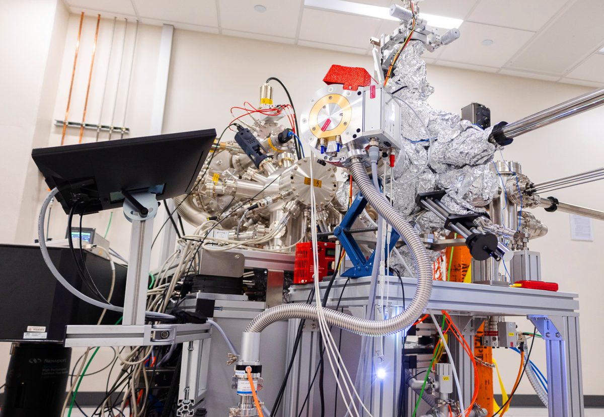 The momentum microscope that tracks ultrafast electrons in nanomaterials as a part of the Love, Tito's Quantum Materials Characterization Laboratory is pictured on Oct. 18, 2024. 