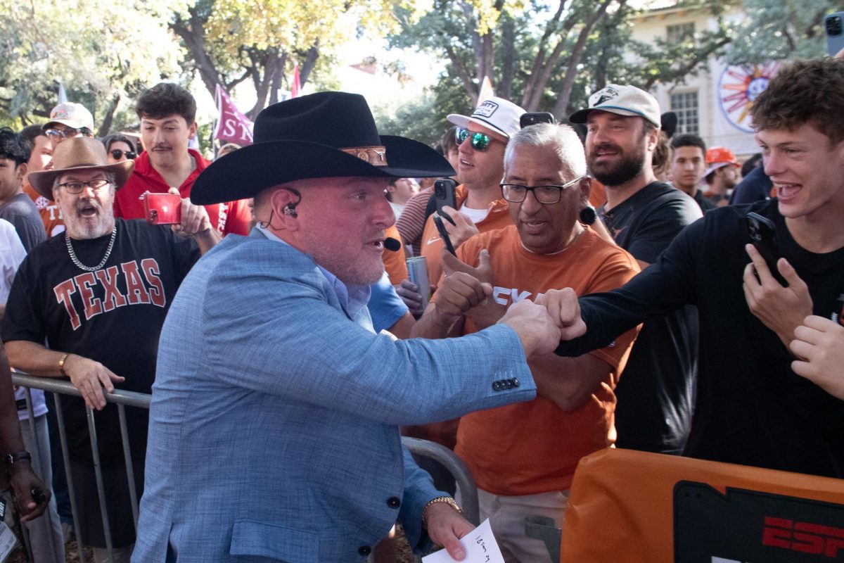 Pat McAfee interacts with fans at College GameDay on Oct. 19, 2024.
