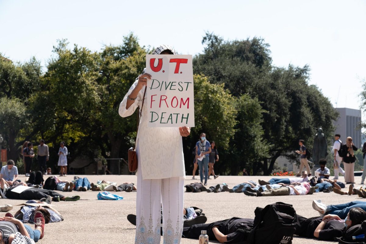 Recognizing the anniversary of Israel's post-Oct. 7 invasion of Gaza, around 65 pro-Palestinian demonstrators participated in a peaceful die-in at the Main Mall on October 8, 2024.