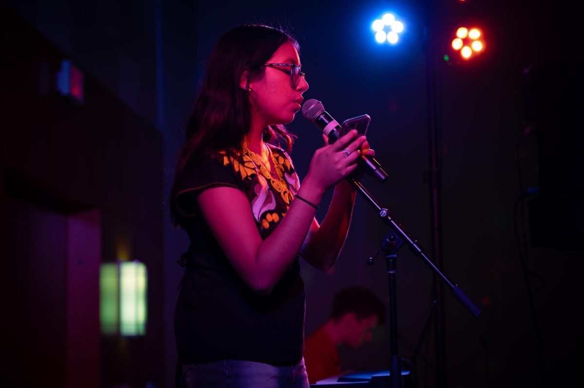 Kaylyn Caudillo performs for Muses & Mics Night on October 10th, 2024.