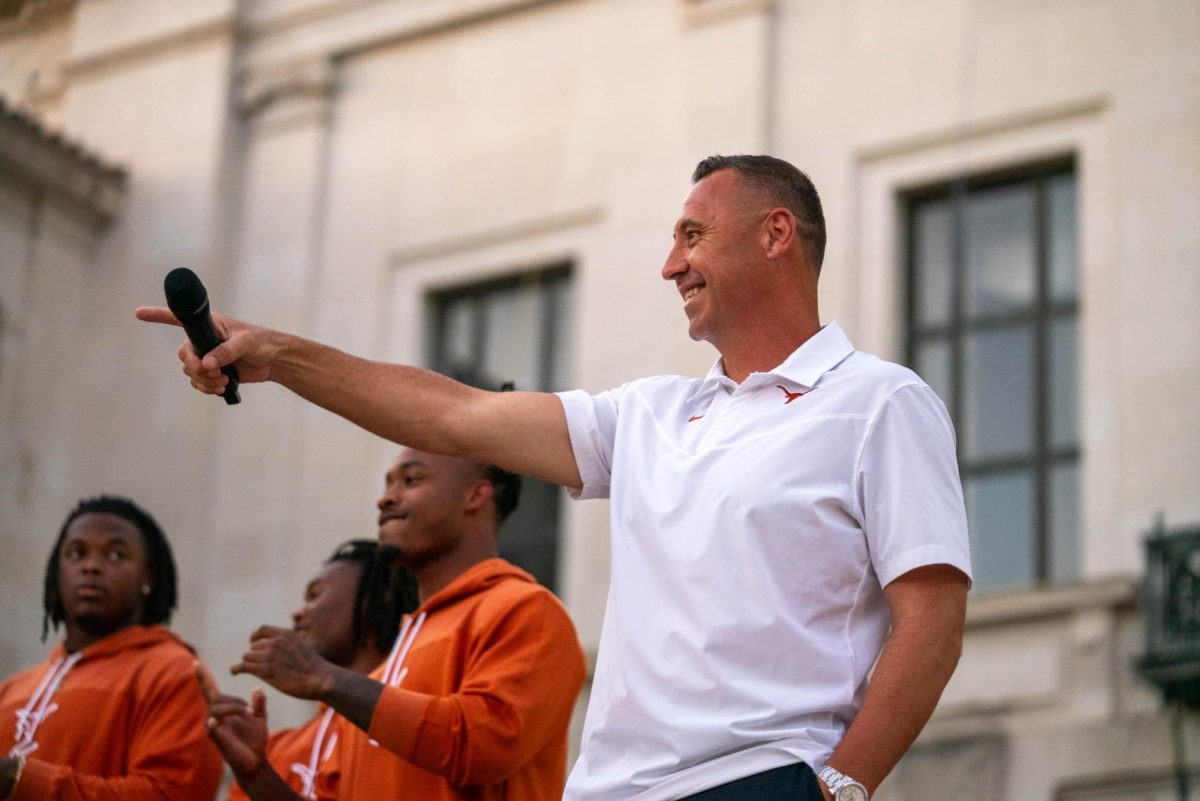 Head coach Steve Sarkisian at the Texas Fight Rally on Oct. 9, 2024. 