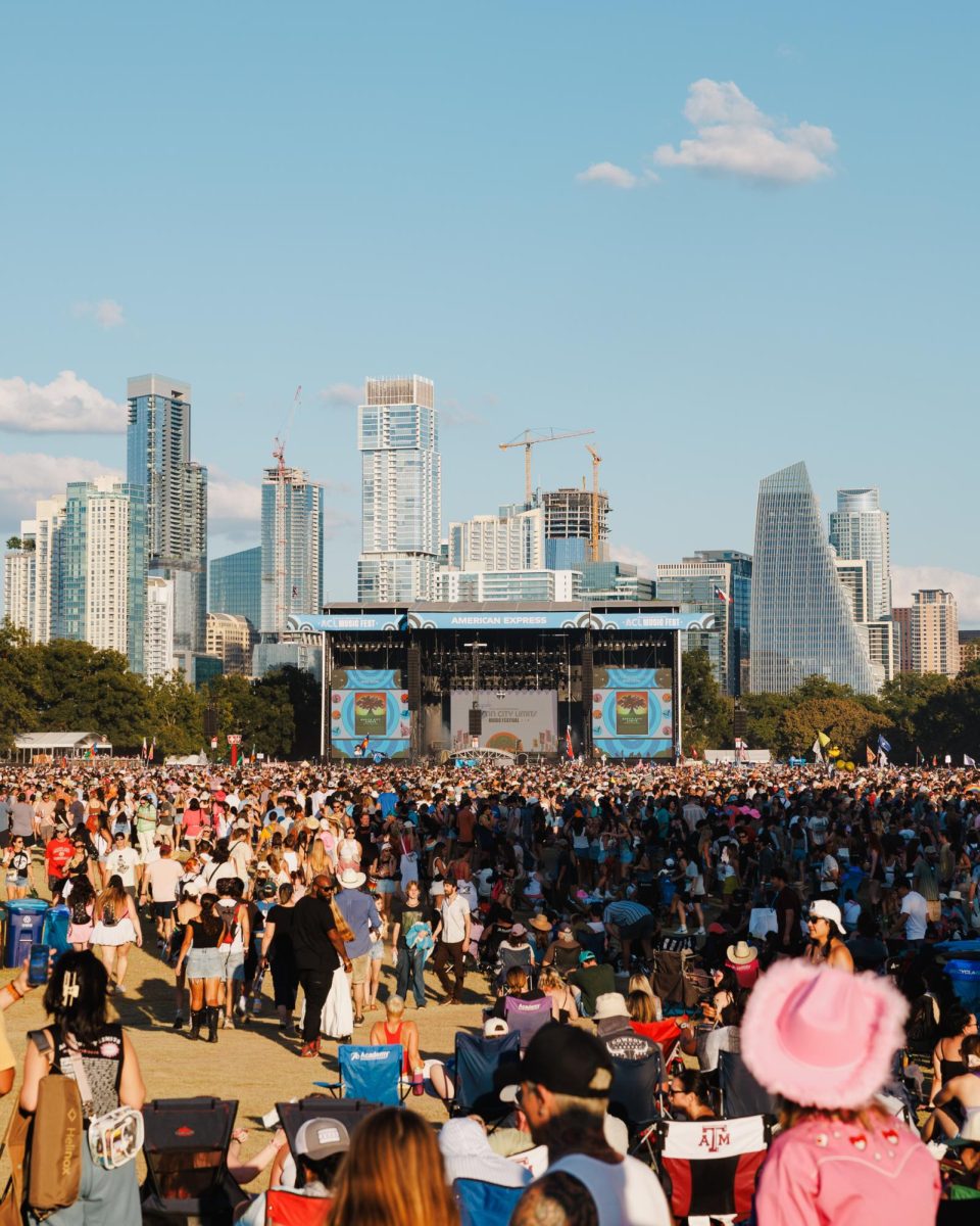 Crowds gather in anticipation of Chappell Roan's performance at Austin City Limits Music Fest at Zilker Park on October 6, 2024.