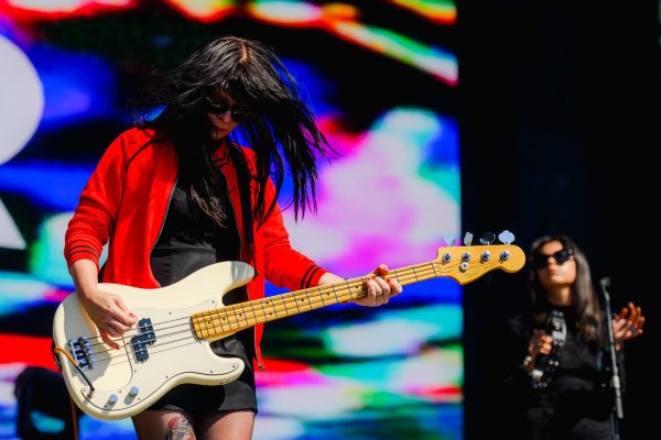 Daiistar bassist Misti Hamrick performs on the Miller Lite stage during the band's set at Austin City Limits Music Fest on October 13, 2024. 