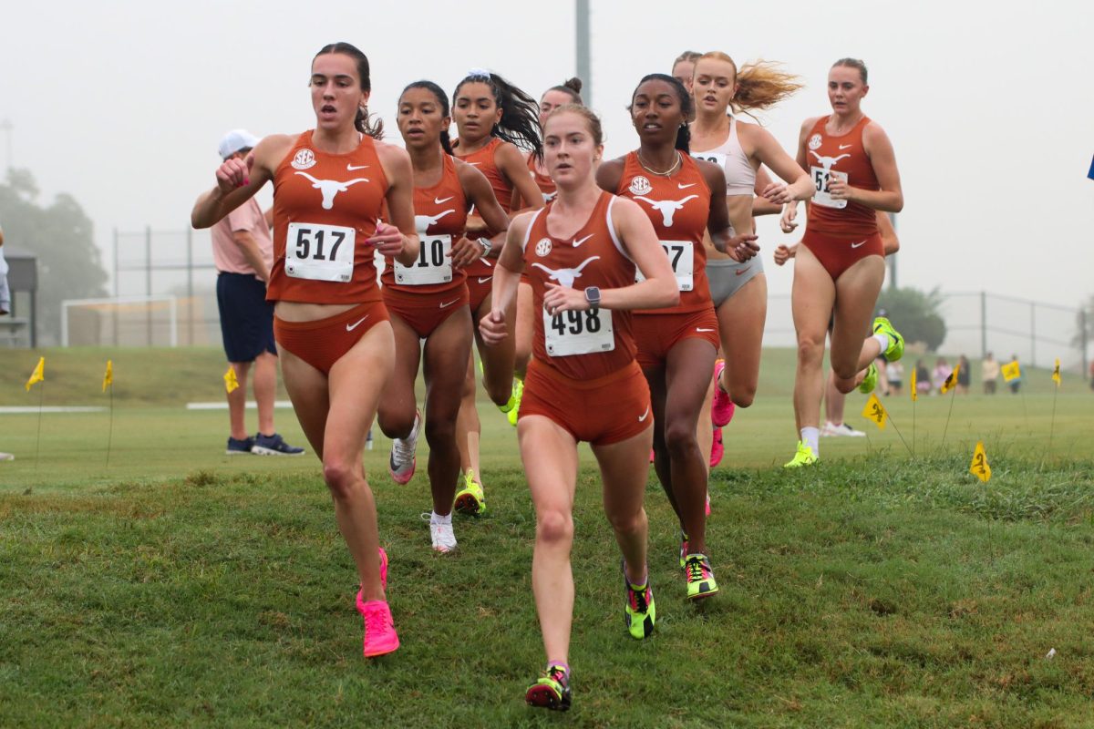 Elizabeth Stockman and Eva Jess lead the pack at the Stormy Seas Opener on Aug. 30, 2024. 